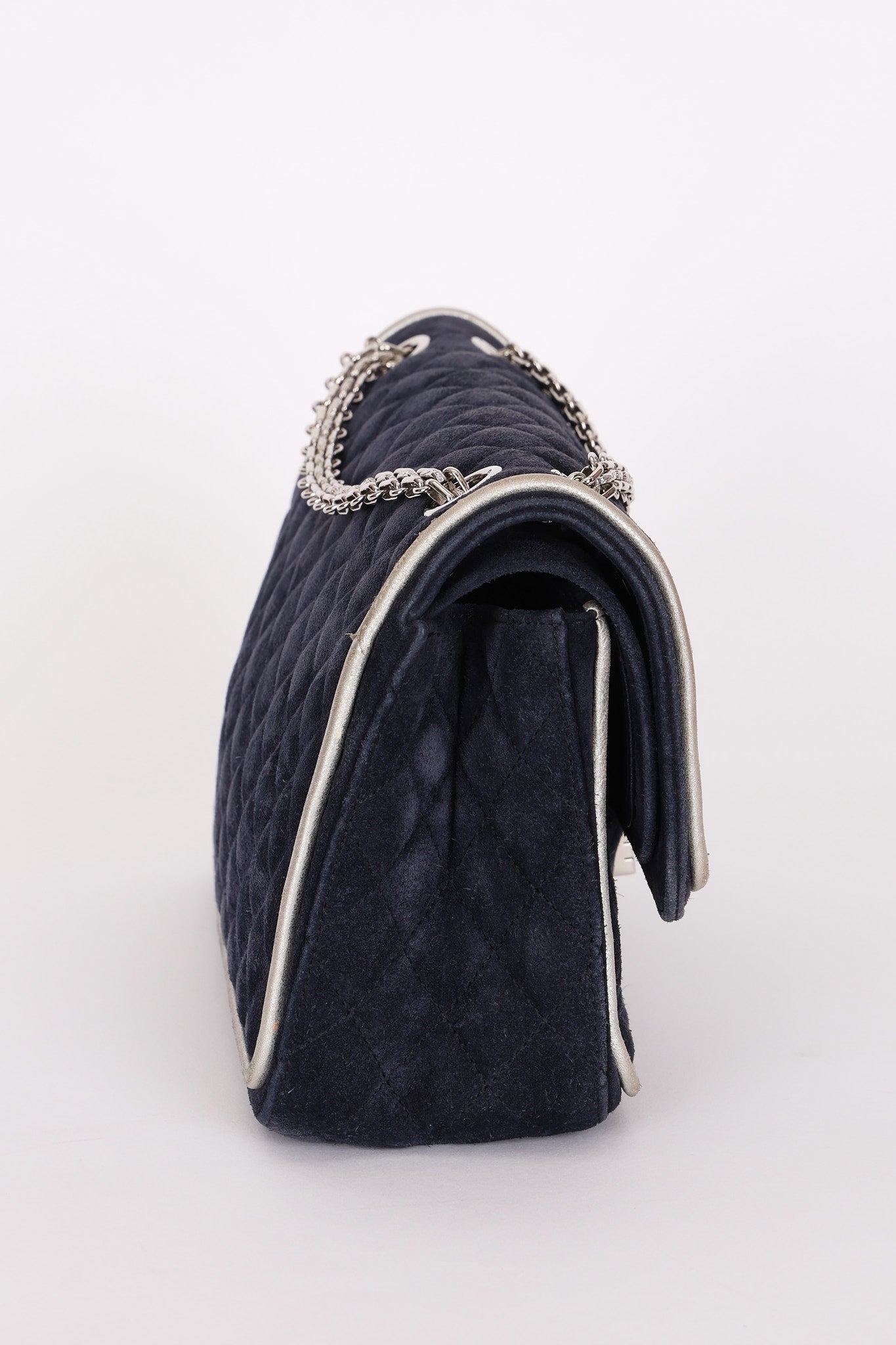 Chanel 2.55 Reissue Double Flap Navy Suede SHW