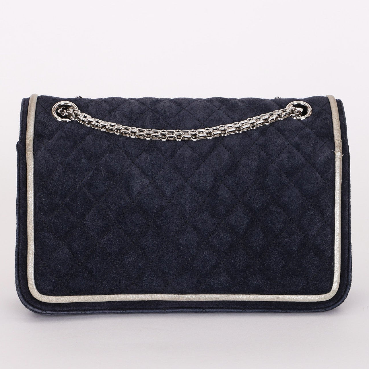 Chanel 2.55 Reissue Double Flap Navy Suede SHW