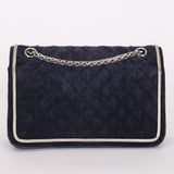 Chanel 2.55 Reissue Double Flap Navy Suede SHW
