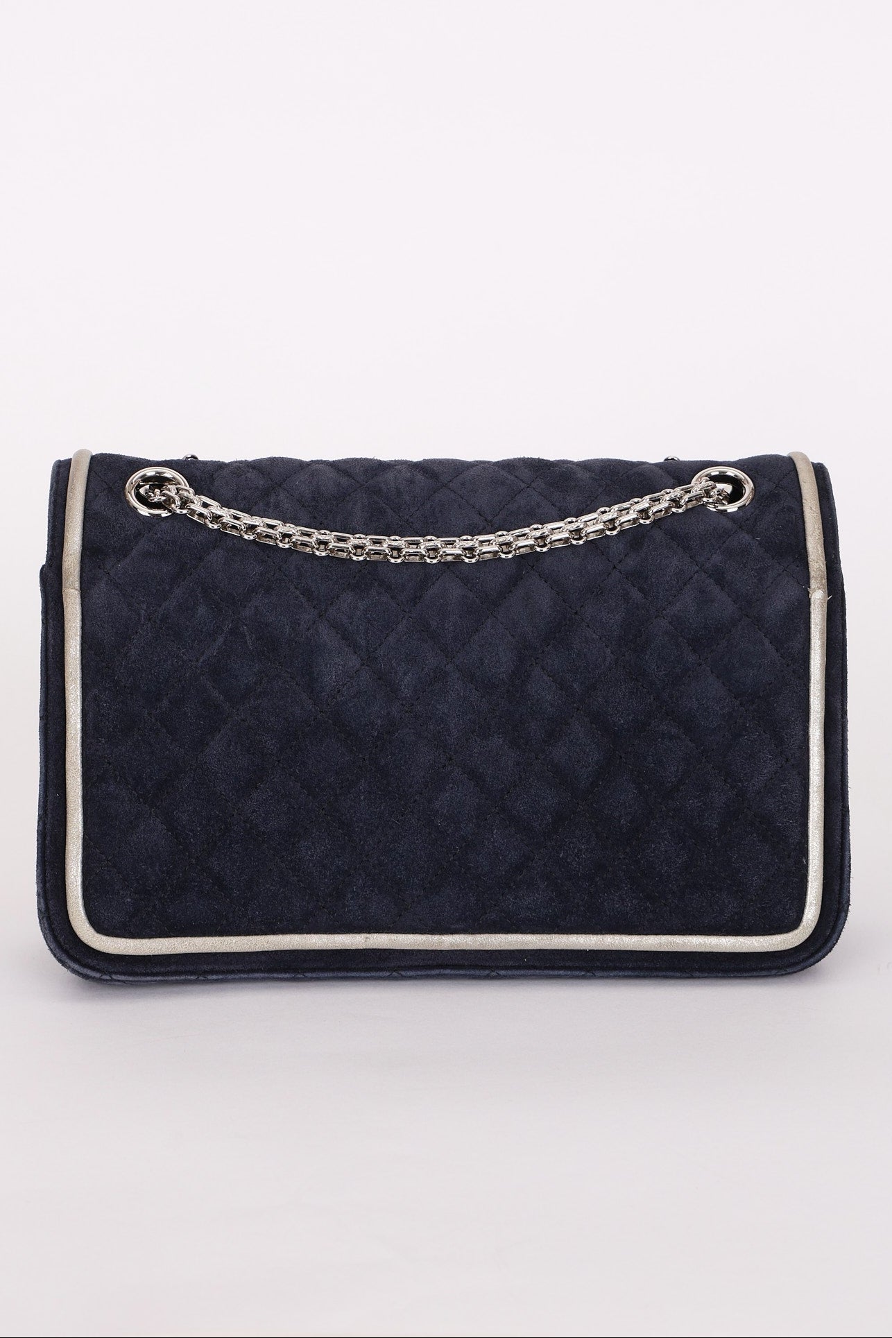 Chanel 2.55 Reissue Double Flap Navy Suede SHW