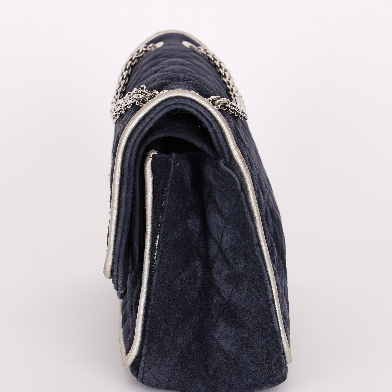 Chanel 2.55 Reissue Double Flap Navy Suede SHW