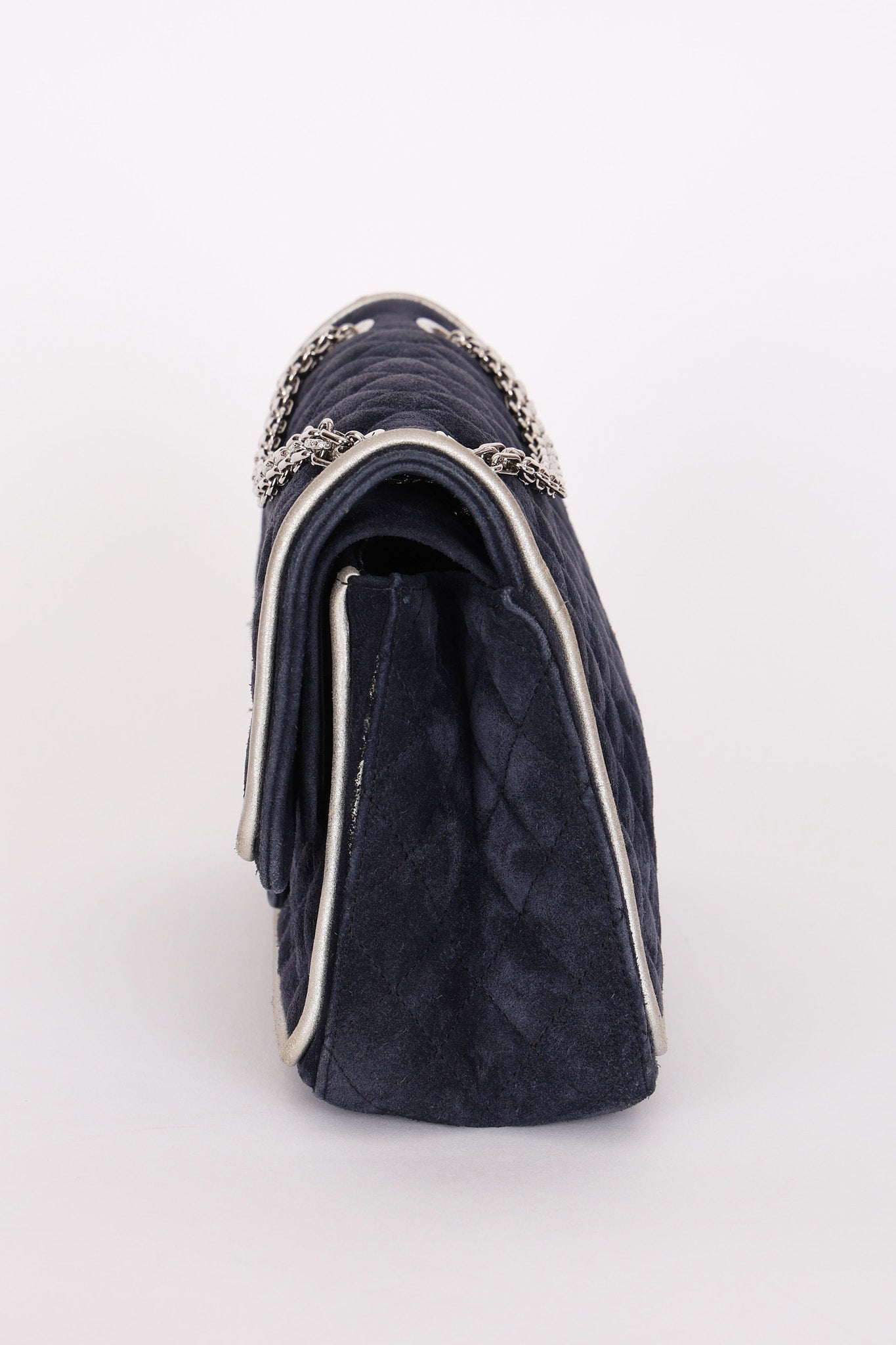 Chanel 2.55 Reissue Double Flap Navy Suede SHW