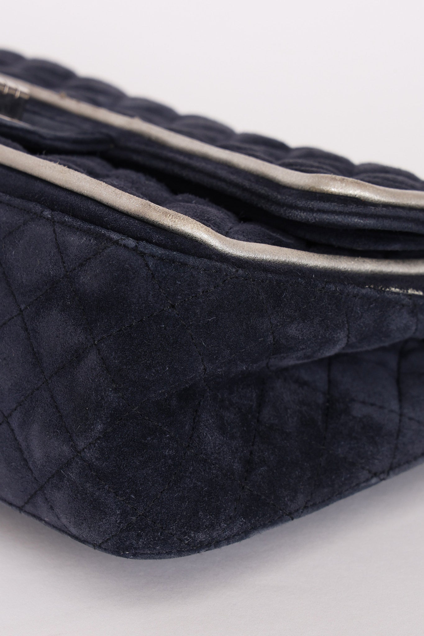 Chanel 2.55 Reissue Double Flap Navy Suede SHW