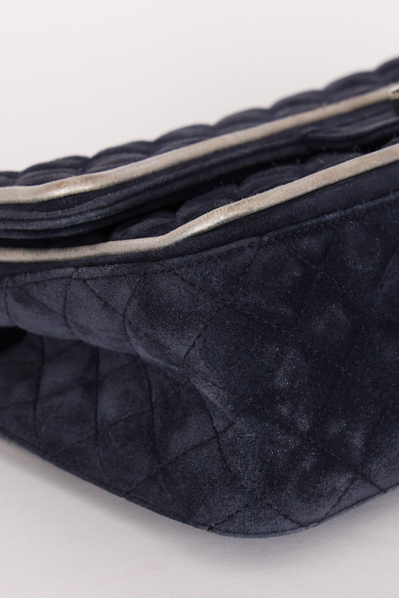 Chanel 2.55 Reissue Double Flap Navy Suede SHW