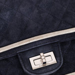 Chanel 2.55 Reissue Double Flap Navy Suede SHW