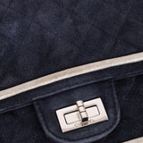 Chanel 2.55 Reissue Double Flap Navy Suede SHW