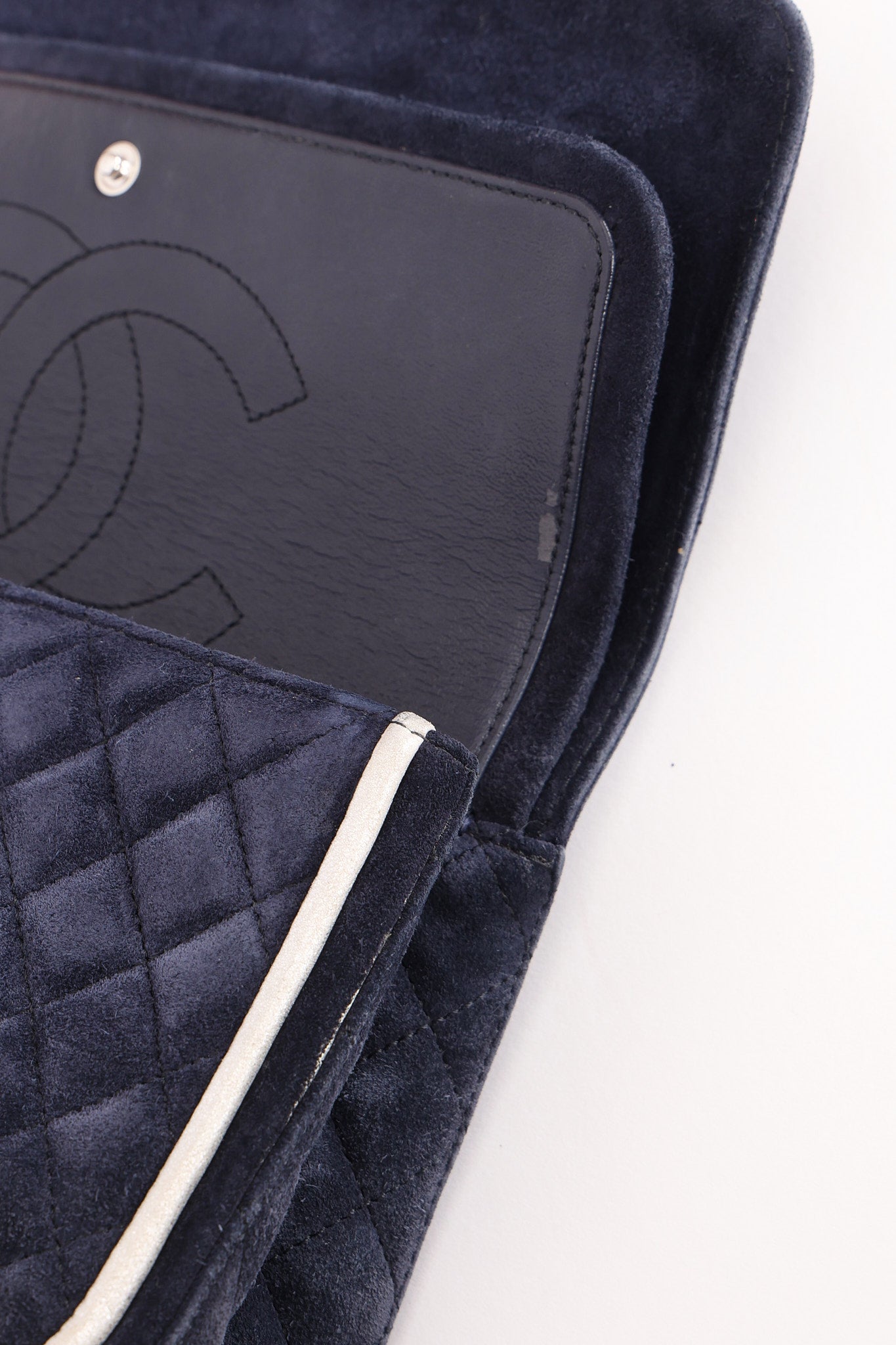 Chanel 2.55 Reissue Double Flap Navy Suede SHW