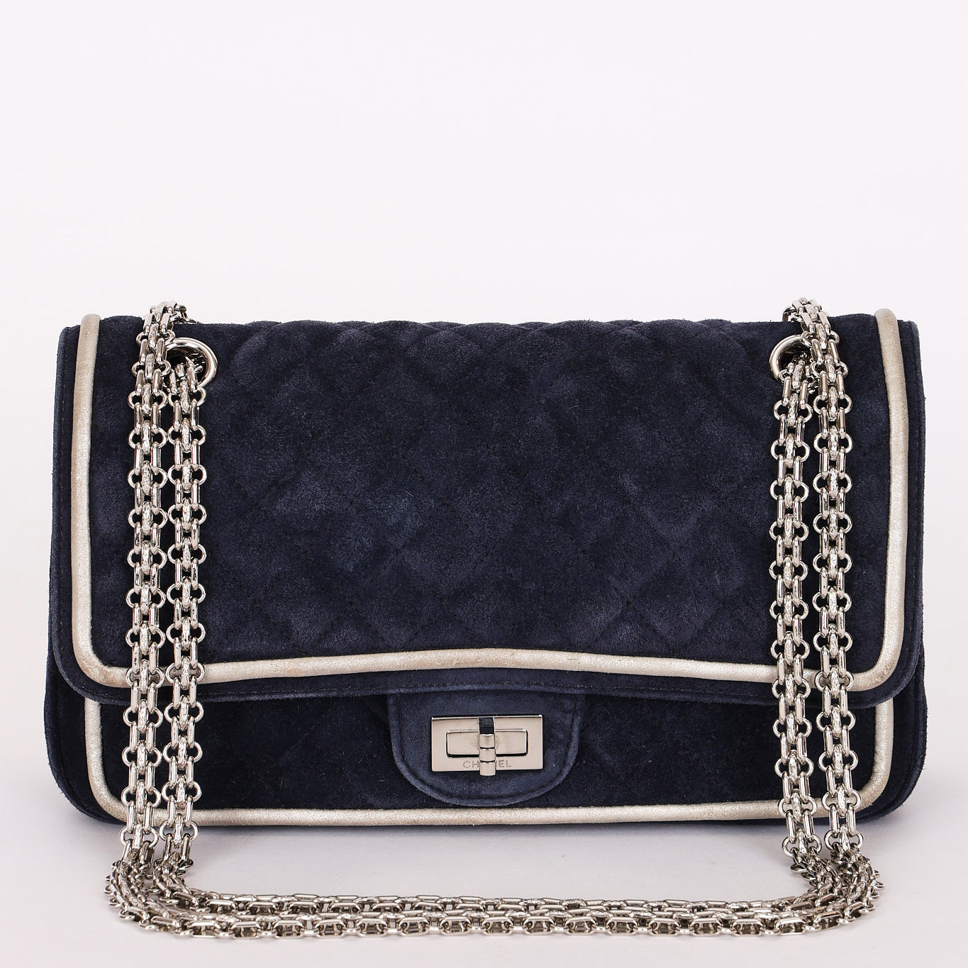 Chanel 2.55 Reissue Double Flap Navy Suede 2016 SHW