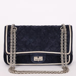 Chanel 2.55 Reissue Double Flap Navy Suede 2016 SHW