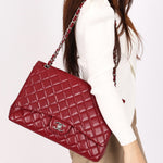Chanel Jumbo Classic Single Flap Bordeaux Caviar 2010s SHW