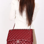 Chanel Jumbo Classic Single Flap Bordeaux Caviar 2010s SHW