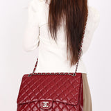 Chanel Jumbo Classic Single Flap Bordeaux Caviar 2010s SHW