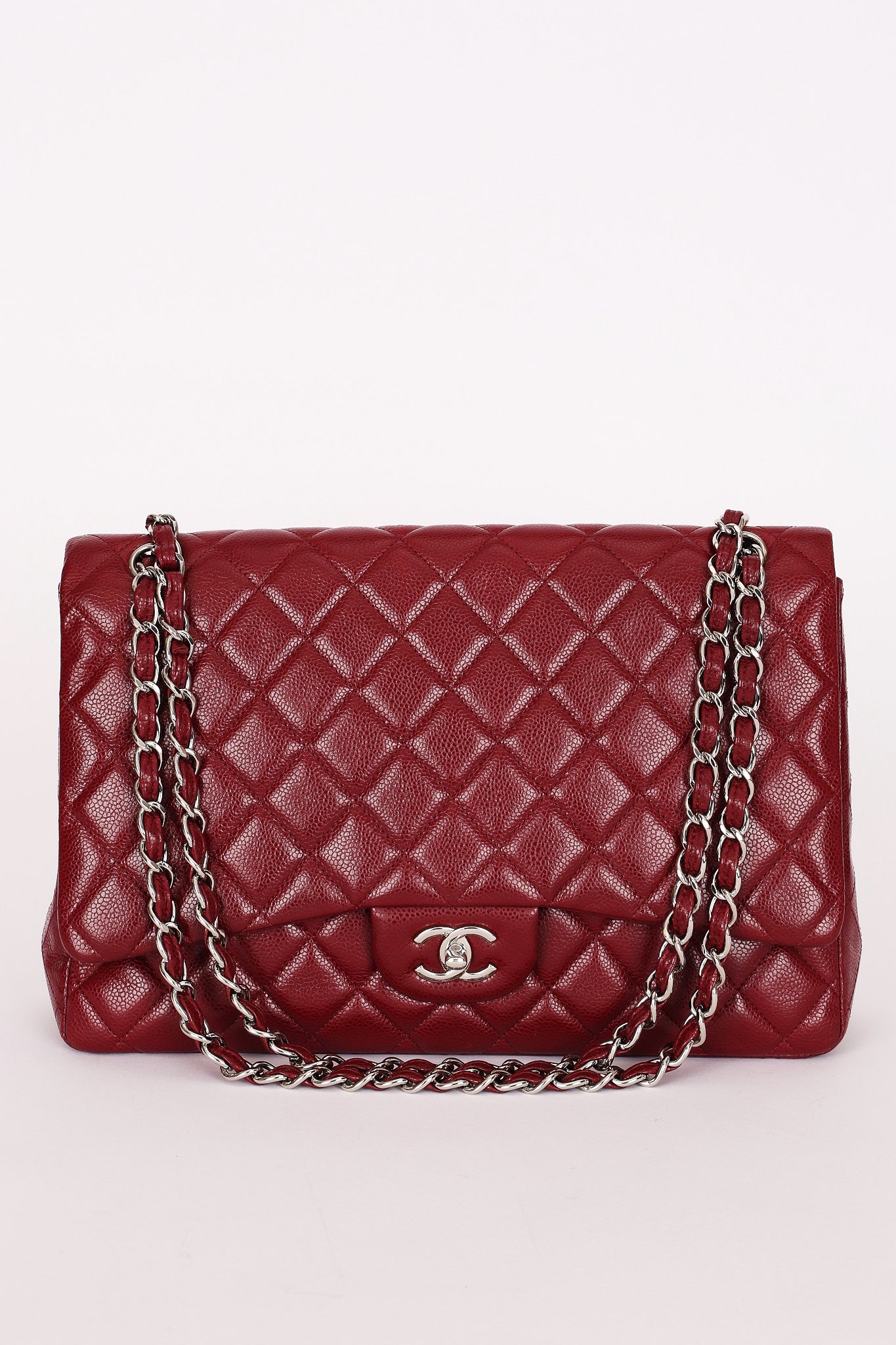 Chanel Jumbo Classic Single Flap Bordeaux Caviar 2010s SHW