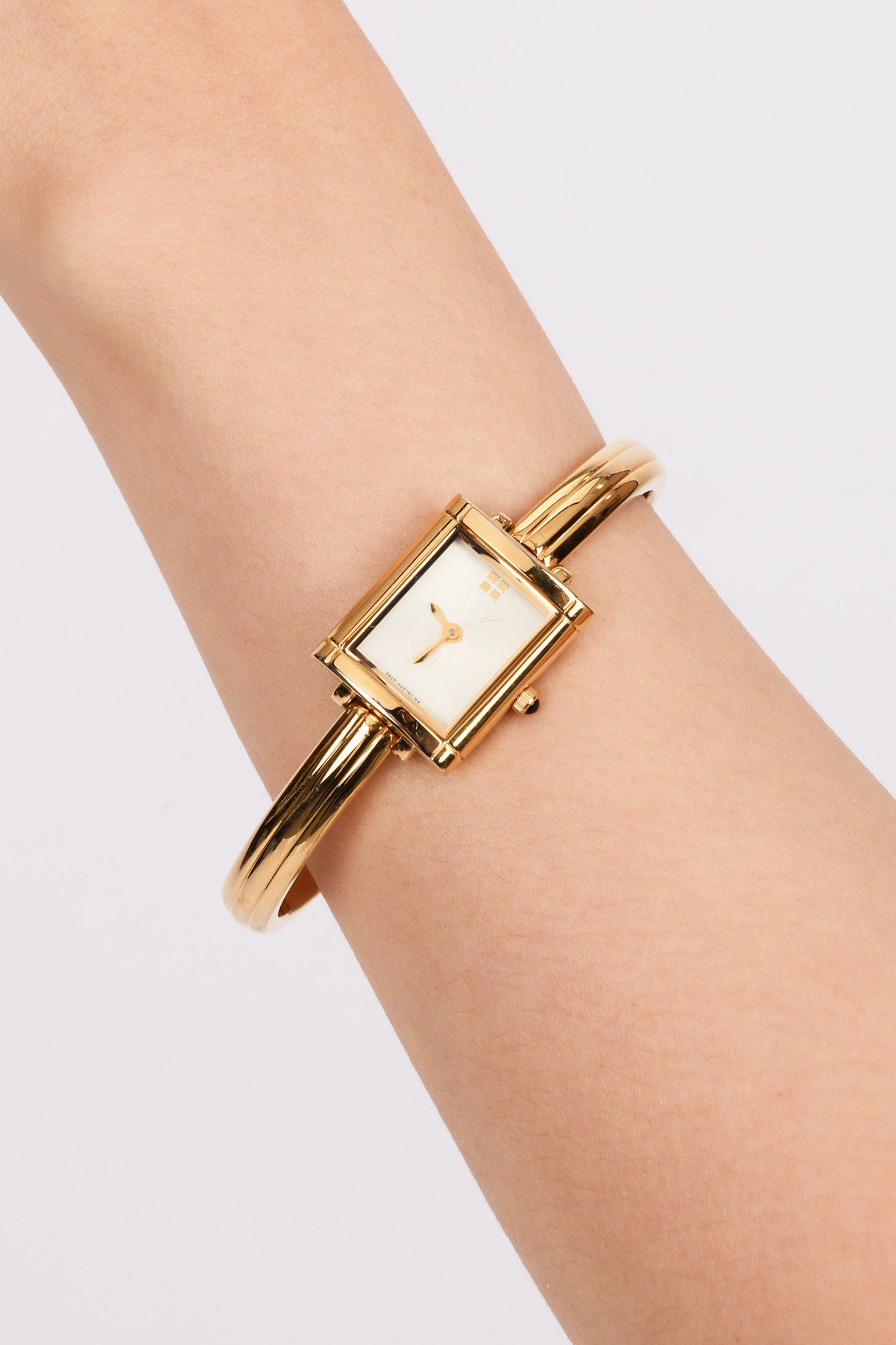 Saint Laurent Gold Square Watch