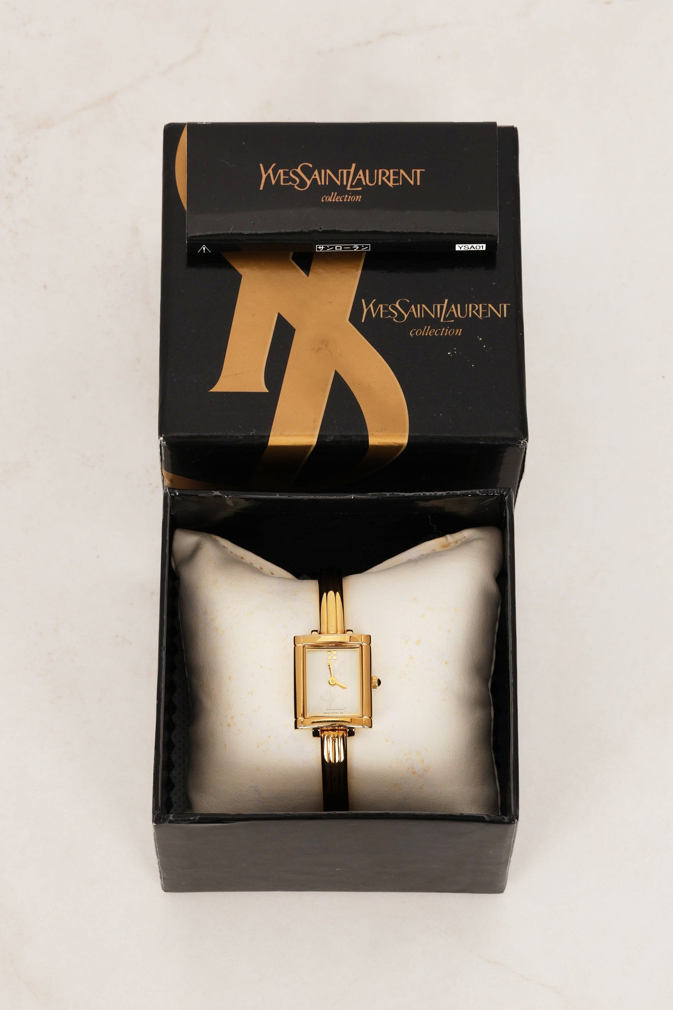Saint Laurent Gold Square Watch