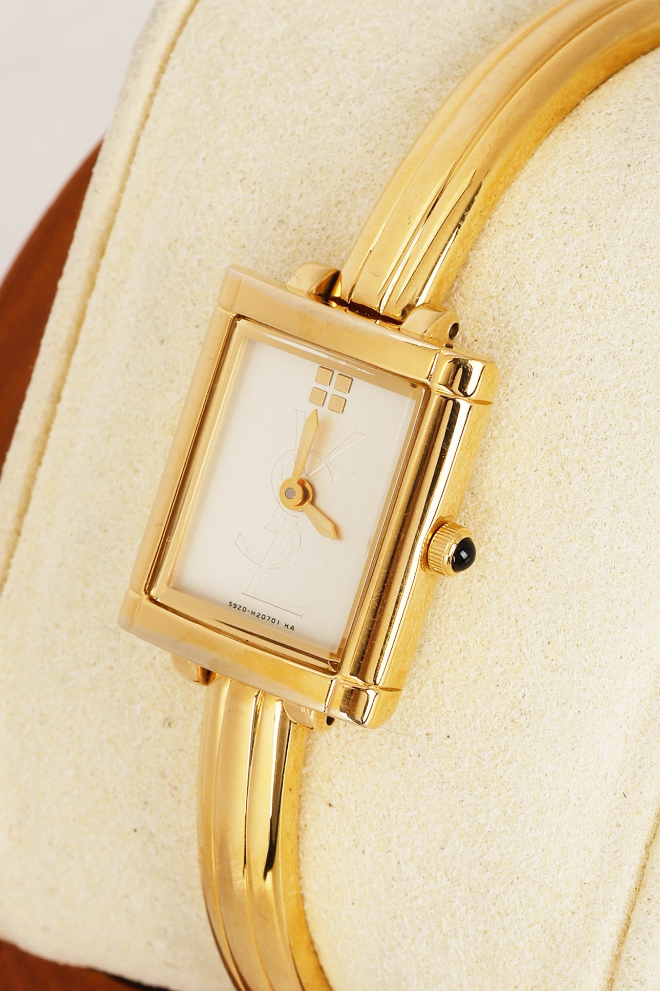 Saint Laurent Gold Square Watch