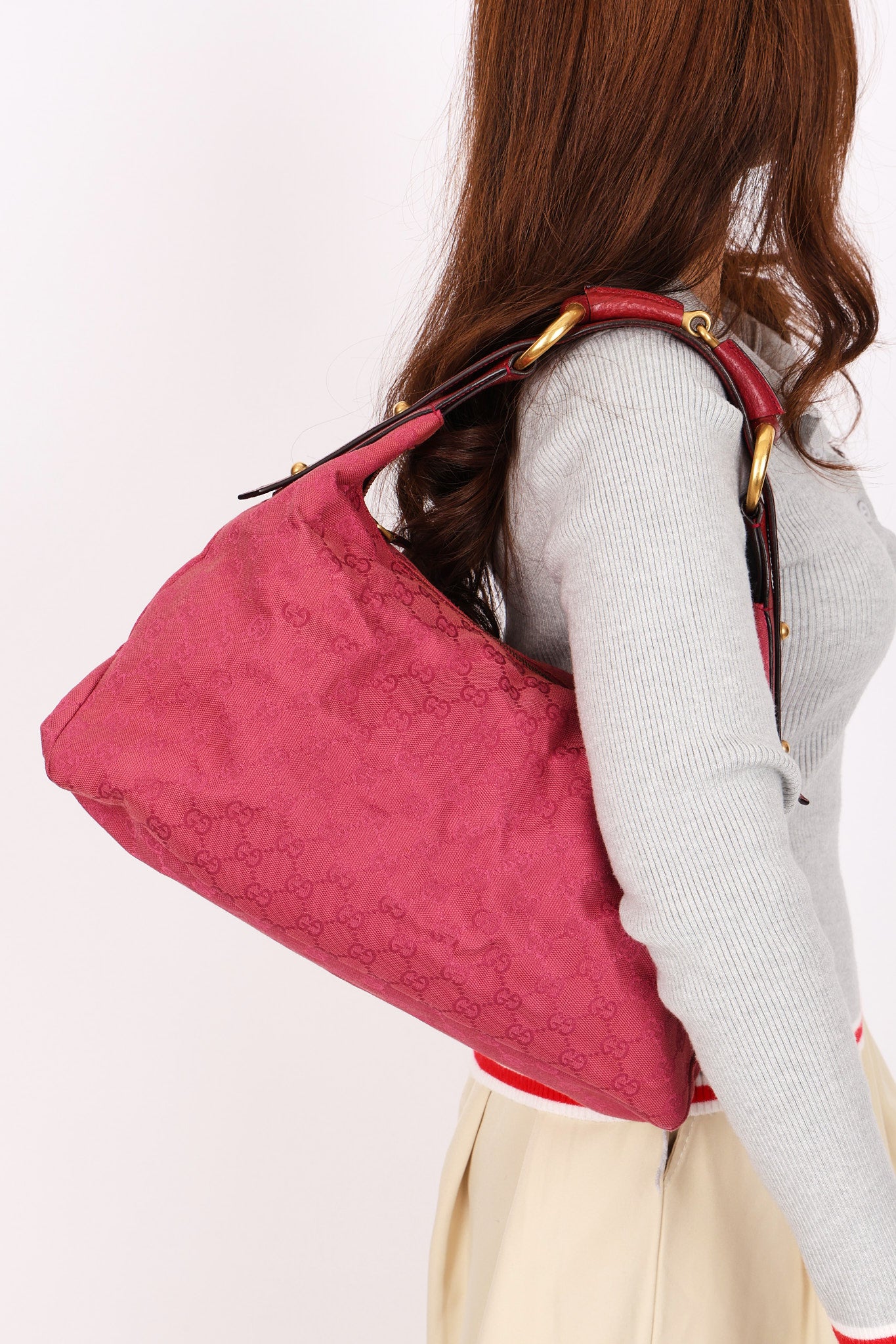 Gucci Medium Horsebit Hobo Pink