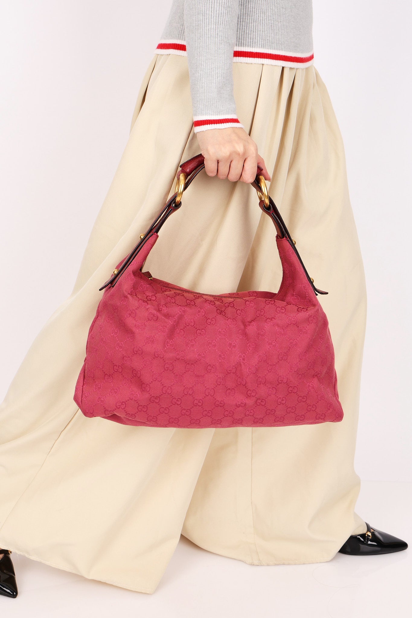 Gucci Medium Horsebit Hobo Pink