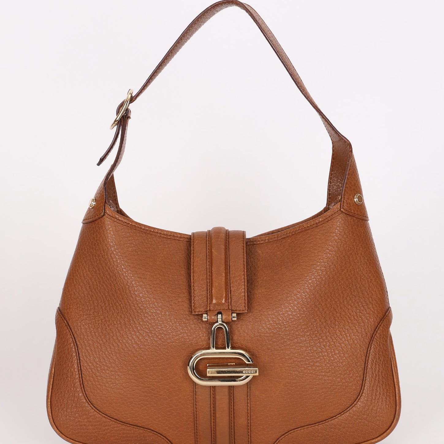Gucci Small Retro G-Clasp Jackie Bag Cognac Buffalo