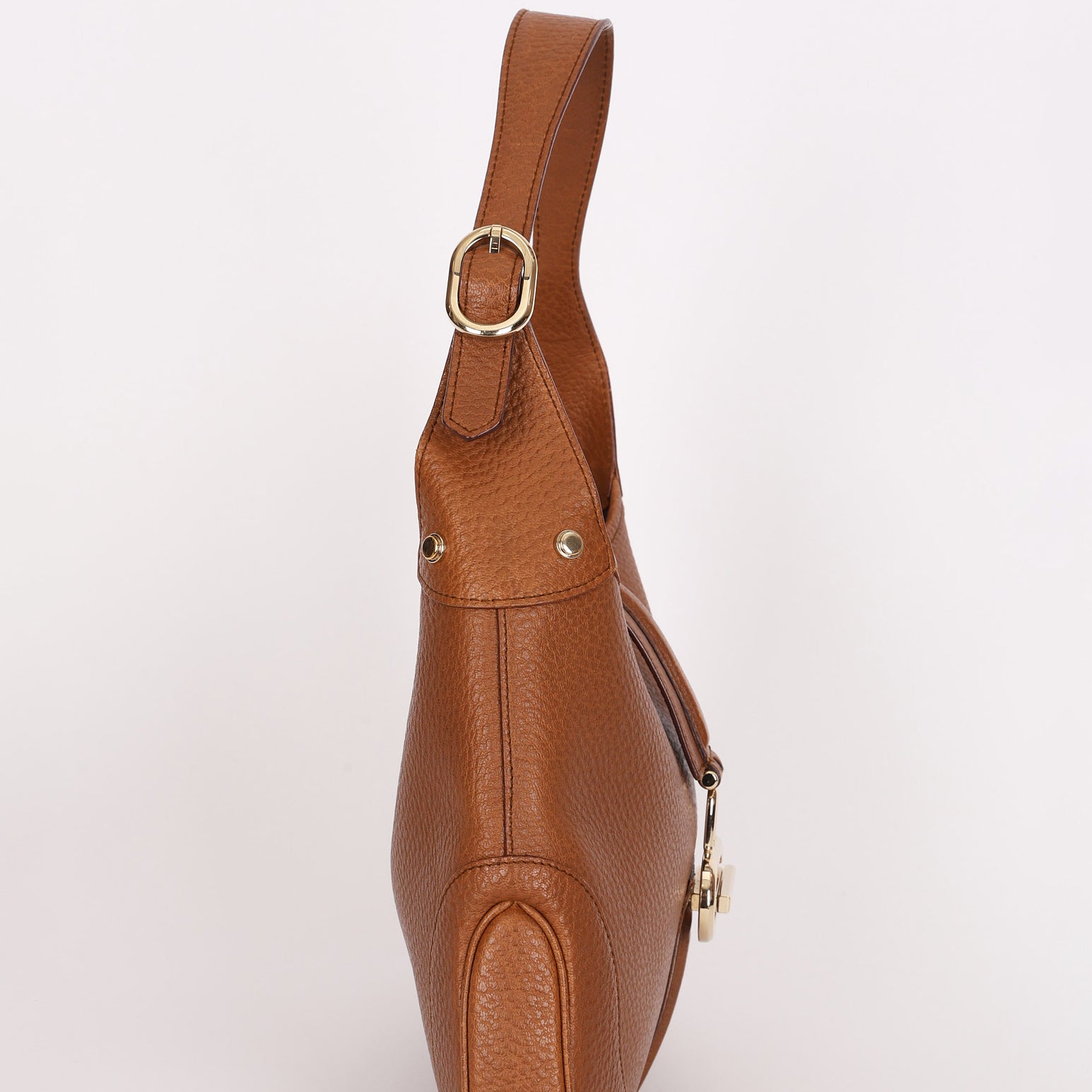 Gucci Small Retro G-Clasp Jackie Bag Cognac Buffalo