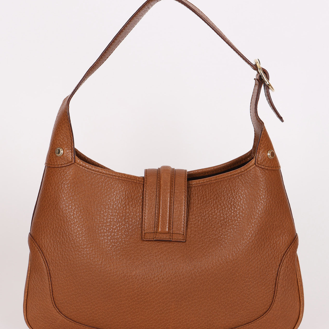 Gucci Small Retro G-Clasp Jackie Bag Cognac Buffalo