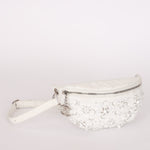 Chanel Camellia Embellished Belt Bag White Lambskin SHW