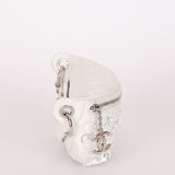 Chanel Camellia Embellished Belt Bag White Lambskin SHW