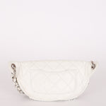 Chanel Camellia Embellished Belt Bag White Lambskin SHW