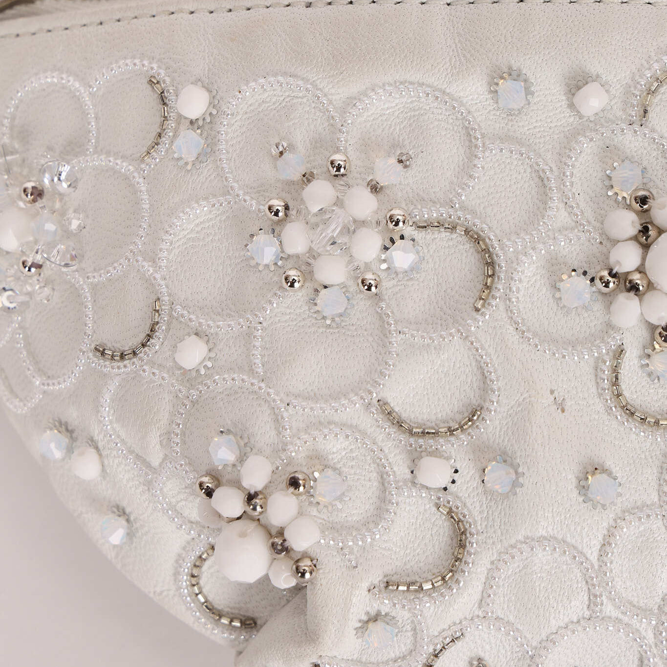 Chanel Camellia Embellished Belt Bag White Lambskin SHW