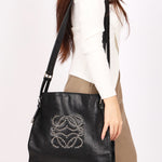 Loewe Anagram Studded Chevre Flat Shopper