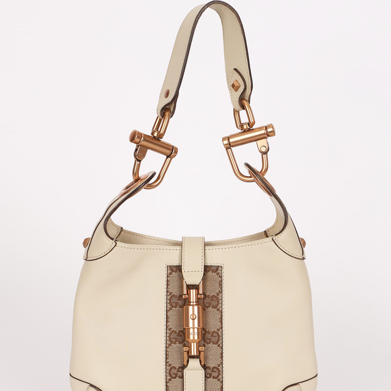 Gucci Monogram Leather Web Jackie Bag