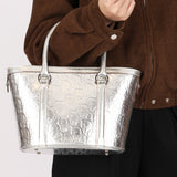 Christian Dior Diorissimo Trotter Tote Metallic Silver 2008