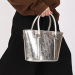 Dior Oblique Tote Metallic Silver