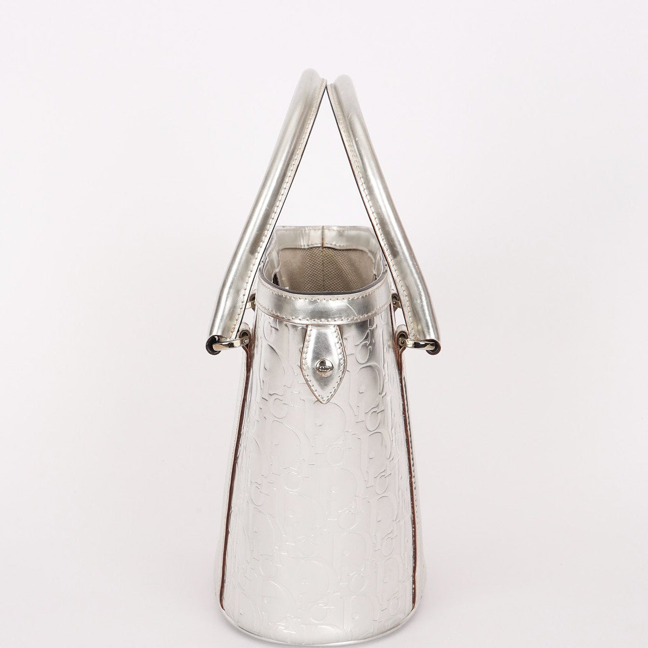 Christian Dior Diorissimo Trotter Tote Metallic Silver 2008
