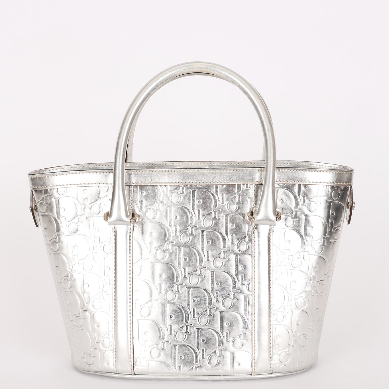 Christian Dior Diorissimo Trotter Tote Metallic Silver 2008