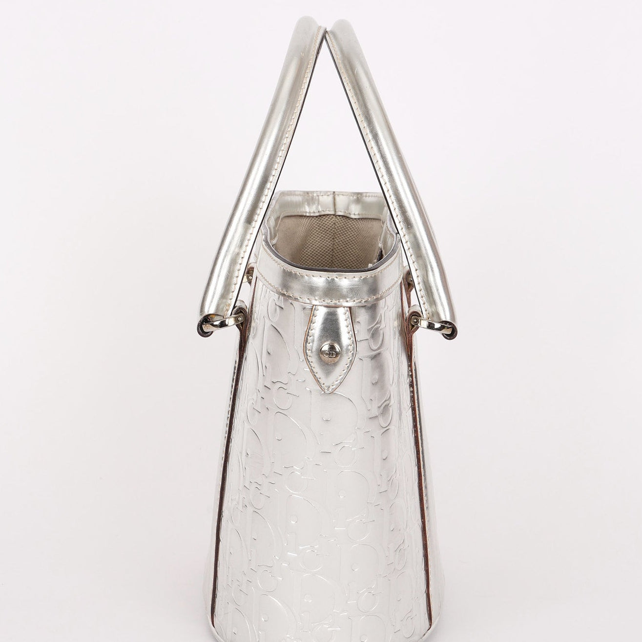 Christian Dior Diorissimo Trotter Tote Metallic Silver 2008