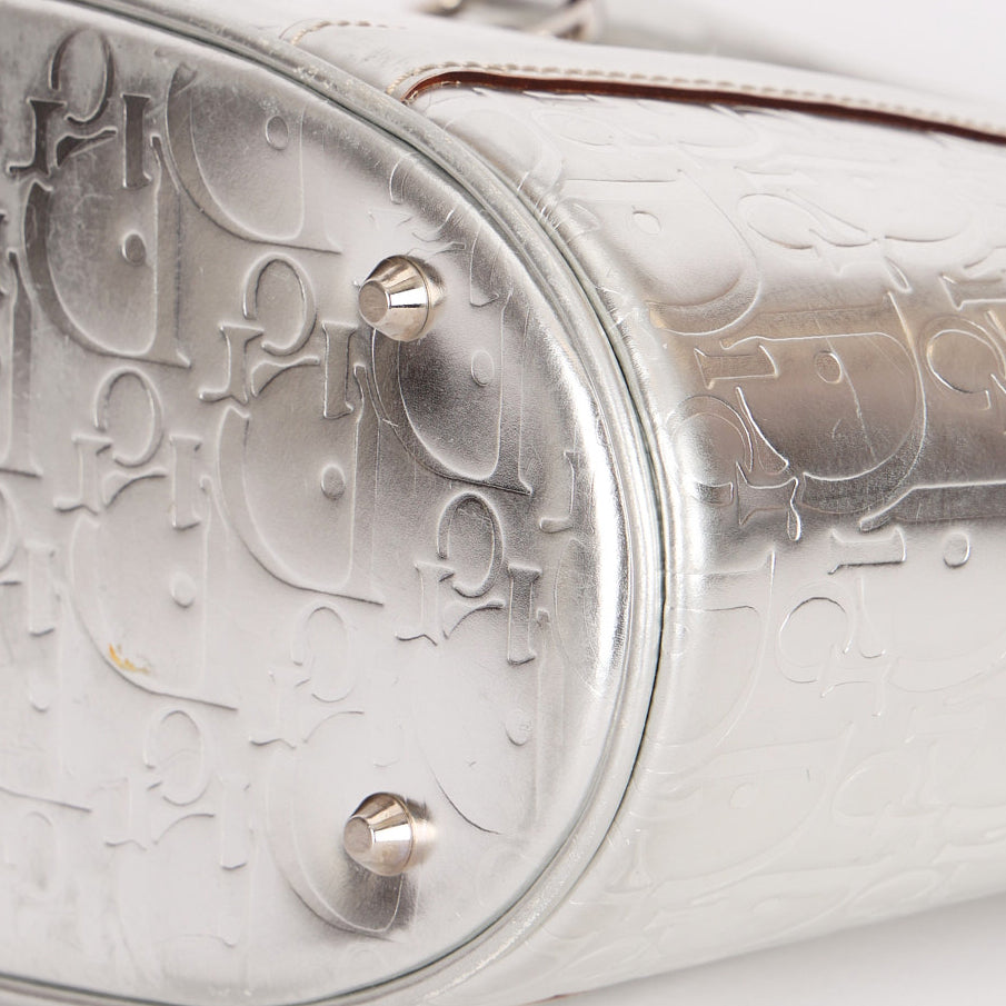 Christian Dior Diorissimo Trotter Tote Metallic Silver 2008