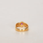 18K Yellow Gold Ruby and Diamond Row Ring, Size US 6