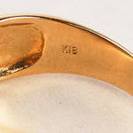 18K Yellow Gold Ruby and Diamond Row Ring, Size US 6