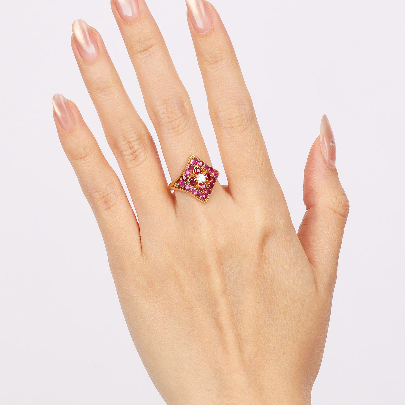 18K Ruby & Diamond Gold Ring