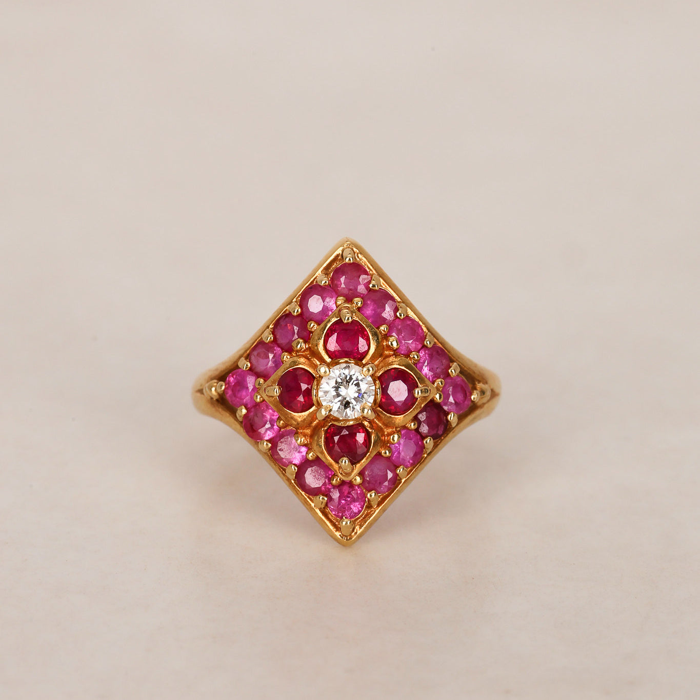 18K Ruby & Diamond Gold Ring