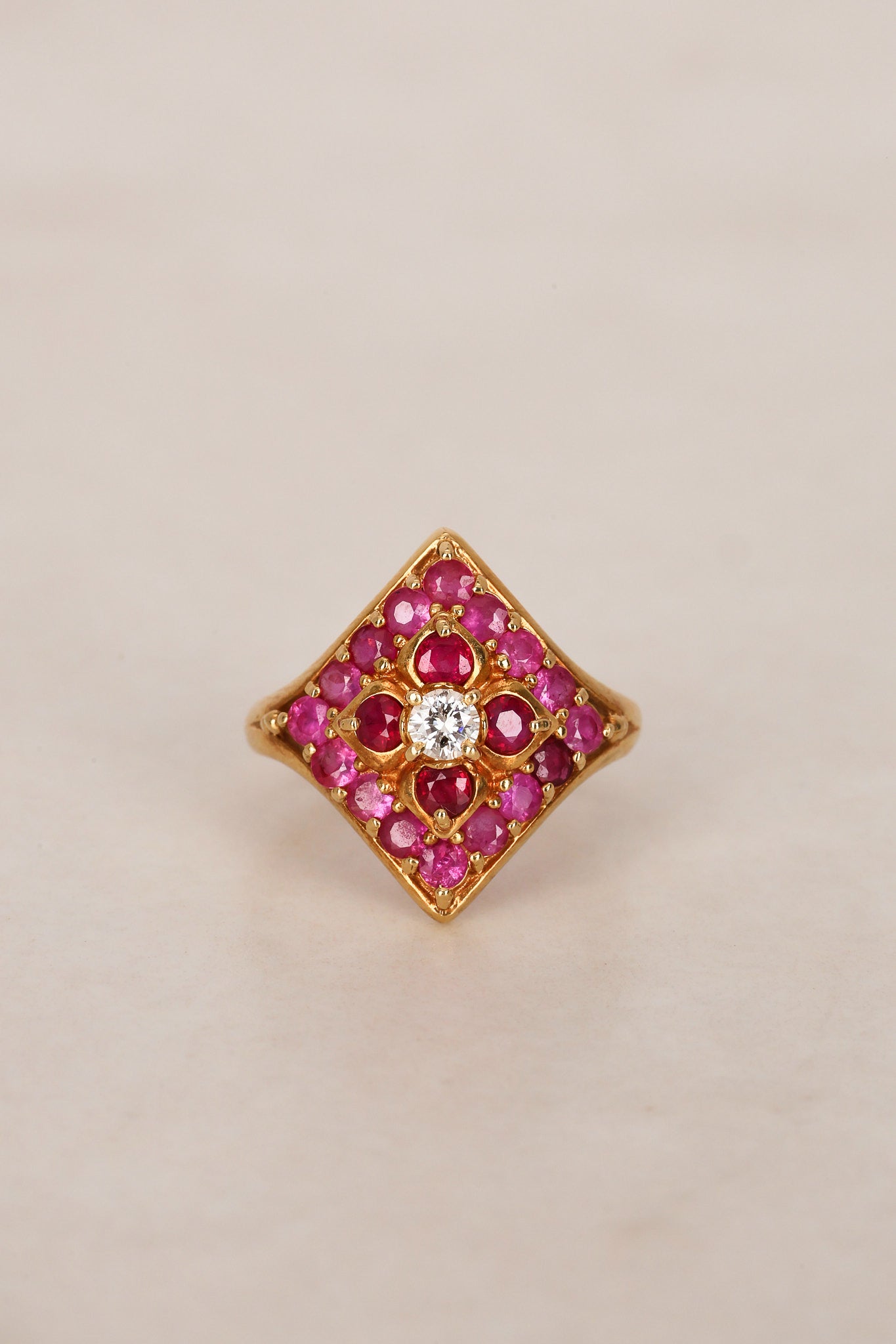 18K Ruby & Diamond Gold Ring