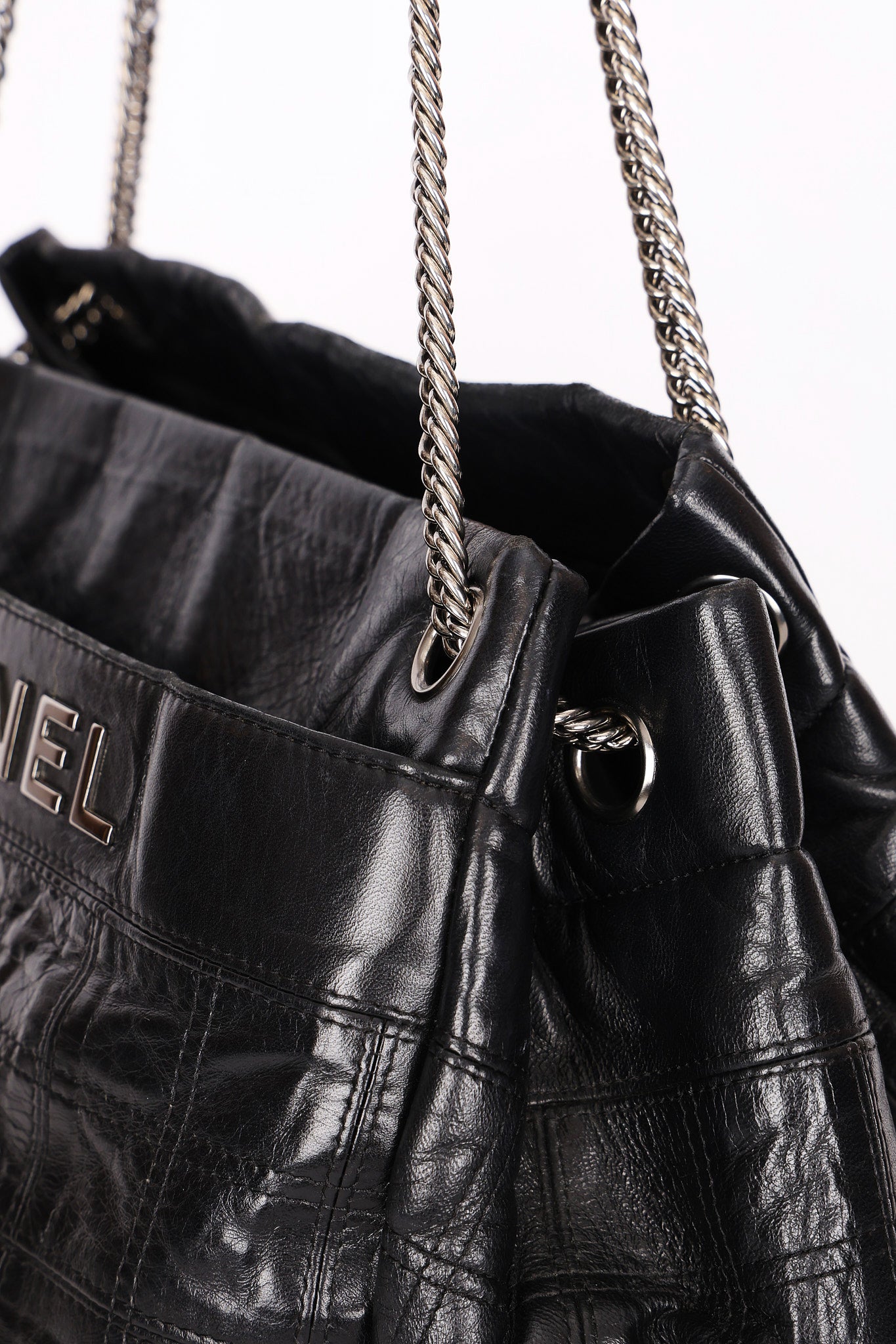 Chanel Large LAX Camera Bag Tote Black Calfskin 2007 SHW