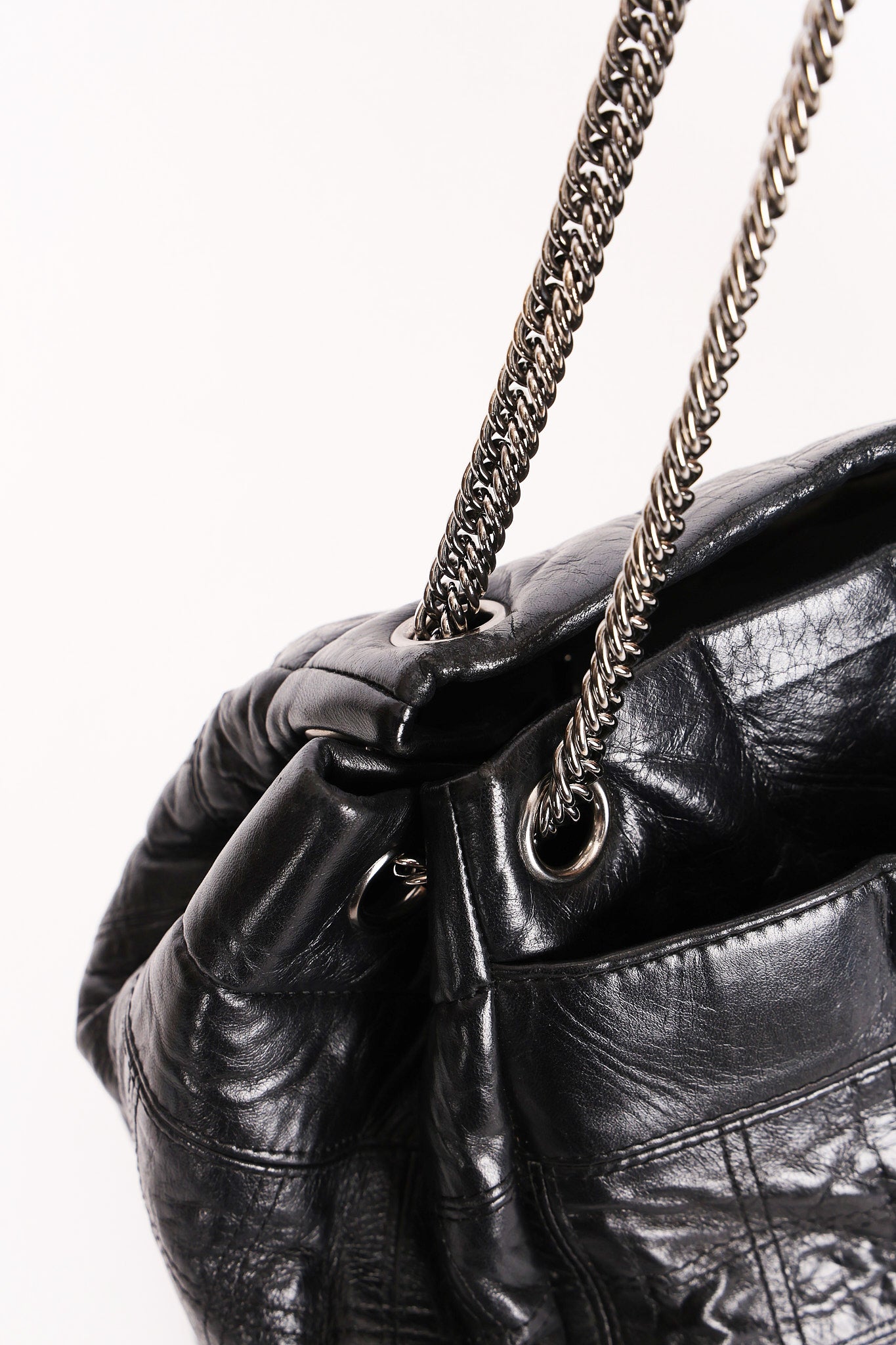 Chanel Large LAX Camera Bag Tote Black Calfskin 2007 SHW