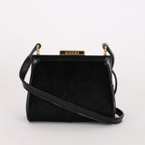 Gucci Kisslock Frame Mini Shoulder Bag Black Ponyhair