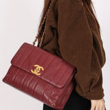 Chanel Jumbo Mademoiselle Single Flap Bordeaux Caviar 1996 24K GP