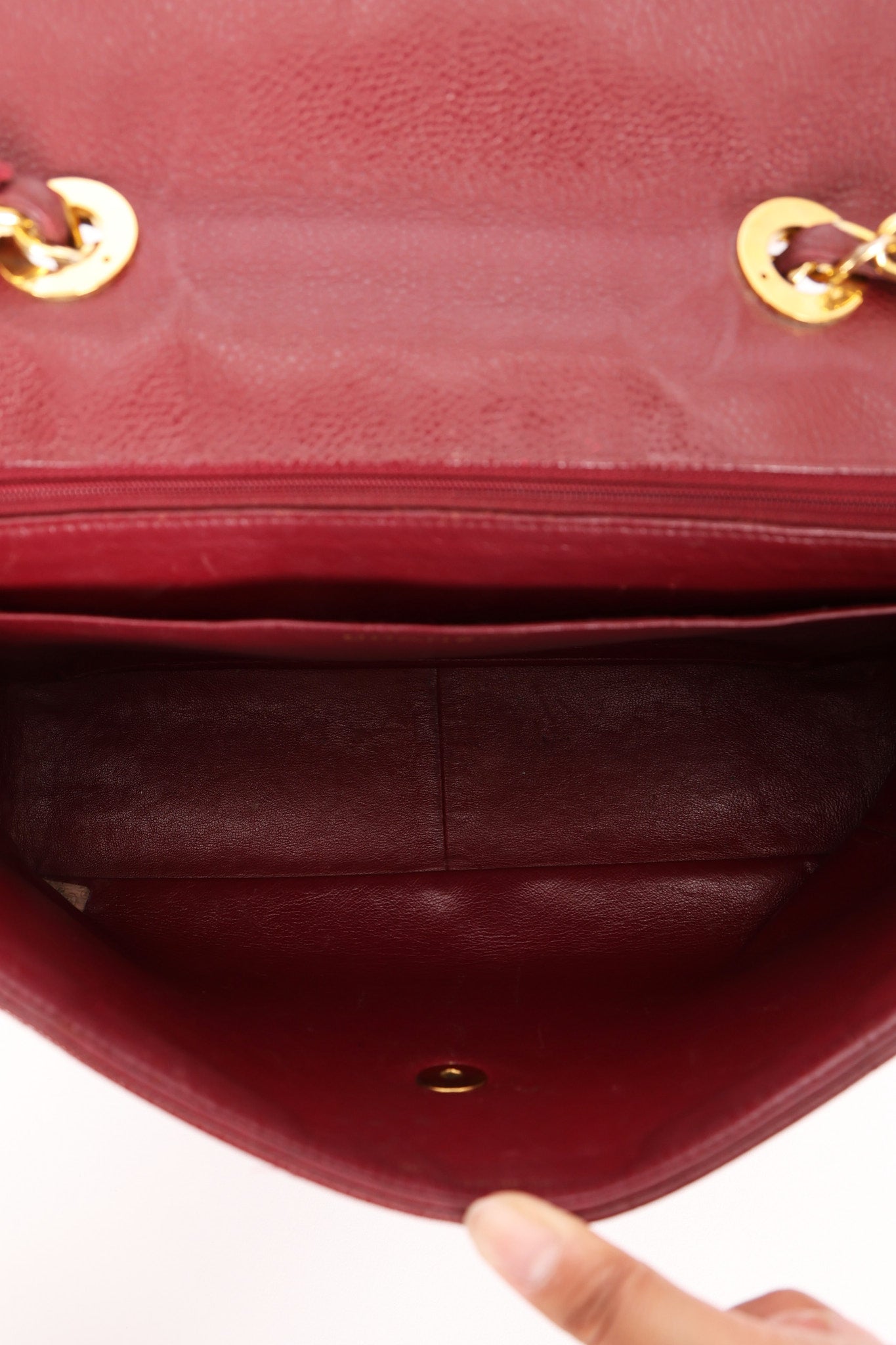 Chanel Jumbo Mademoiselle Single Flap Bordeaux Caviar 24K GP