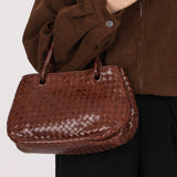Bottega Veneta Intrecciato Top Handle Tote Brown