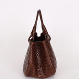 Bottega Veneta Intrecciato Top Handle Tote Brown