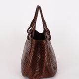 Bottega Veneta Intrecciato Top Handle Tote Brown
